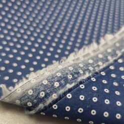 SUPER PREIS - Blaugrauer Baumwoll-Popeline mit feinem weißen Kreisen