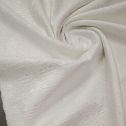 🎁 Weißer Baumwoll-Jacquard „Valencia" - Reliefmuster  SUPER PREIS!