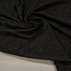 Schwarzer elastischer Baumwoll-Jacquard mit klassichem Reliefmuster