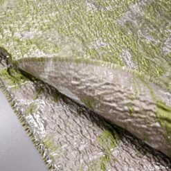 🌟 Glänzender silber-grüner Jacquard - luxuriöser 3D-Reliefeffekt