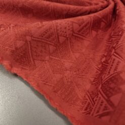 🎁 Roter Baumwoll-Jacquard „Valencia" - Reliefmuster  SUPER PREIS!