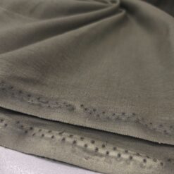 🎁 Olivgrüner Stoff in Leinenoptik - leichte Mischqualität für Sommerbekleidung